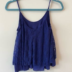 Express XS Flowy Lace Crop Top